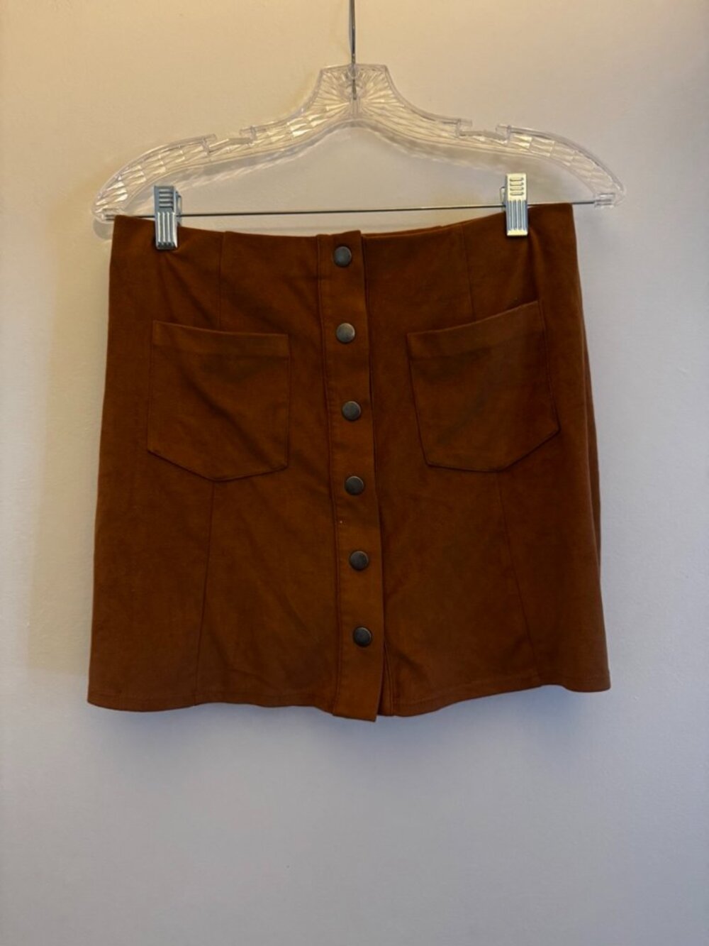Brown Forever 21 faux suede mini skirt